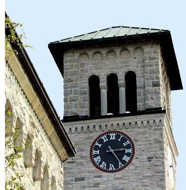 Grant Hall Clock at Queens University 380 x 387 left margin